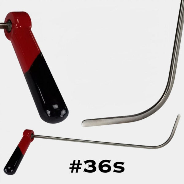 #36s – 16″ Long 5/16″ Diameter Door Tool with 4″ Kick with and Adjustable Handle