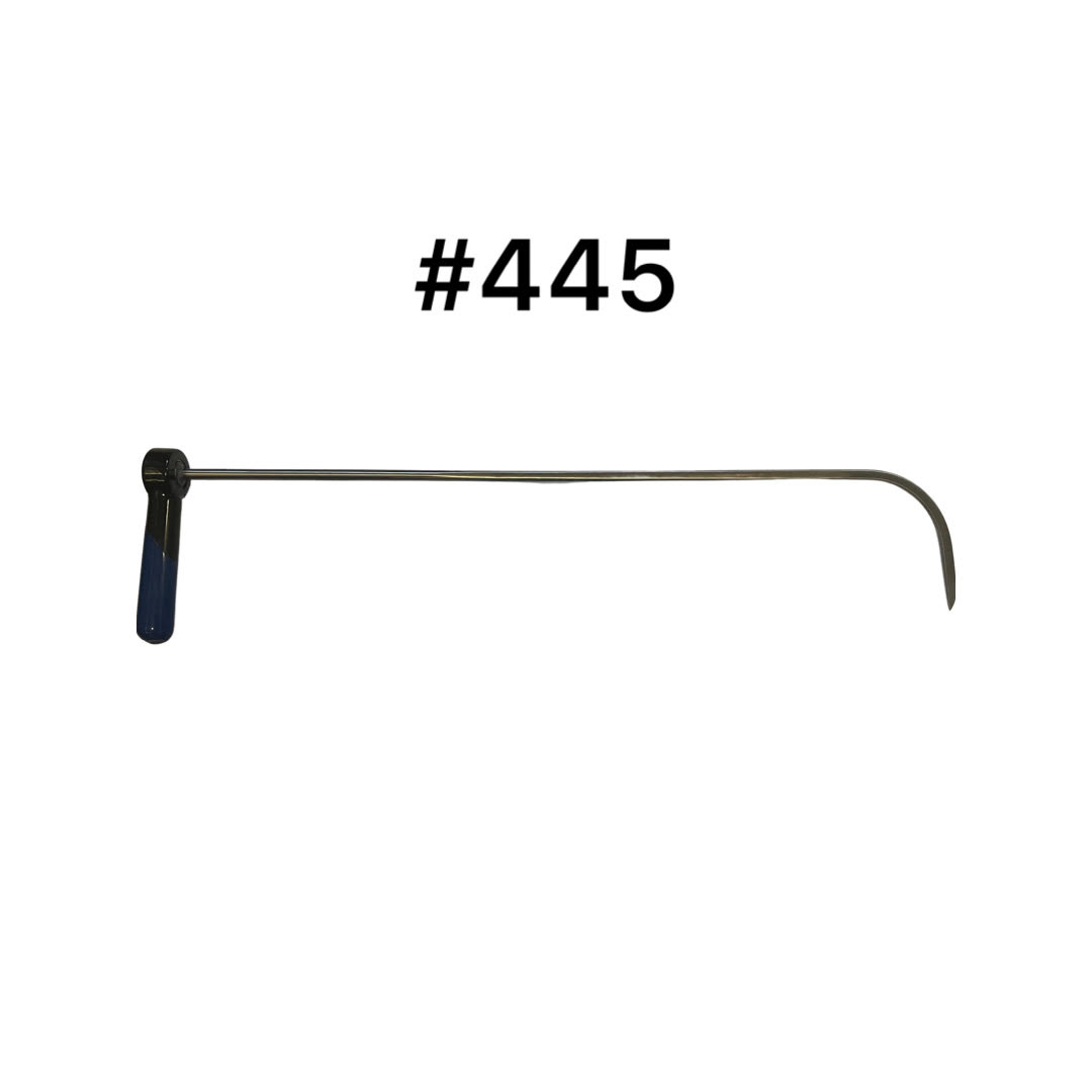 #445xl – 36″, 3/8″ Diameter Door Tool, 90 degree bend, and the MT Sharp Tip, and 5″ Foot, Adjustable Handle