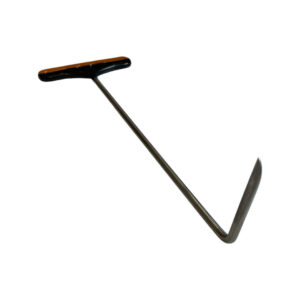 #446sw- 12″ long, 1/4″ diameter, 90 degree bend, 3″ foot, sharp tip, welded handle