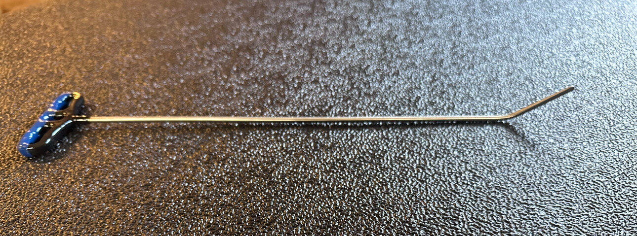 #470-3/16″ diameter, 16″ long, 2″ shaved 45degree bend, rounded tip