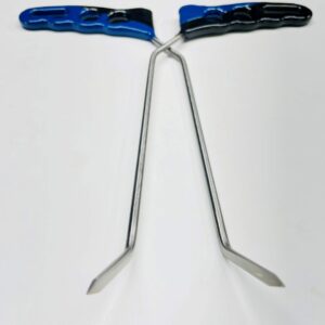 #88s – 9″ Long 3/16″ Diameter 15° Raised Flag Set with Super Sharp Tip
