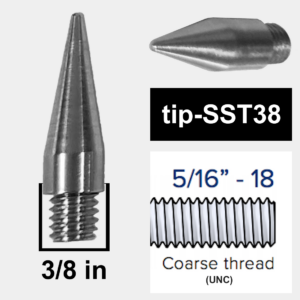 tip-SST38 – Sharp Steel Tip 3/8″ Diameter